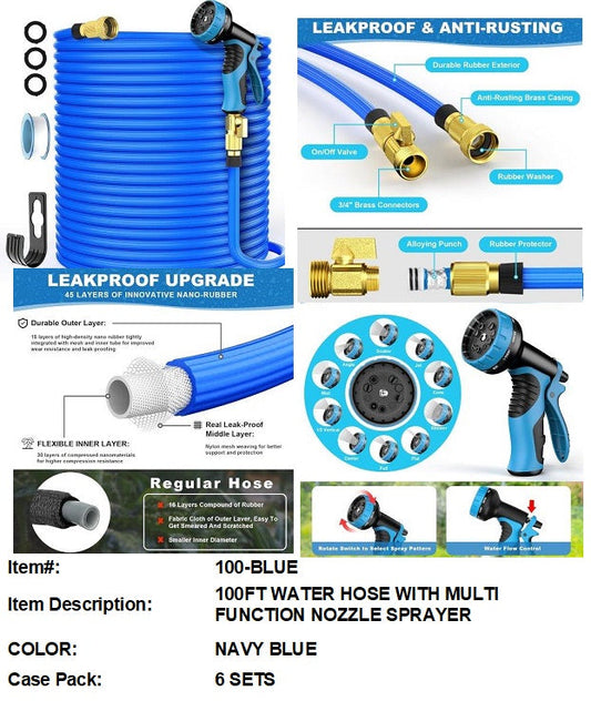 100' GARDEN HOSE W/NOZZLE