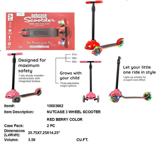 25.75X7.25X14.25"NUTCASE 3 WHEEL SCOOTER-RED