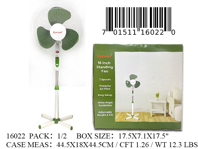 16"KORUSA STAND FAN GREEN