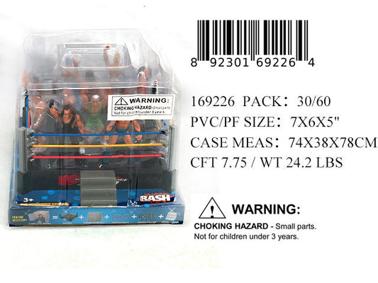 7X6X5"12PC WRESTLER FIGURES+ARENA