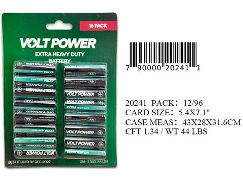 16 PACK AA VOLT POWER BATTERY