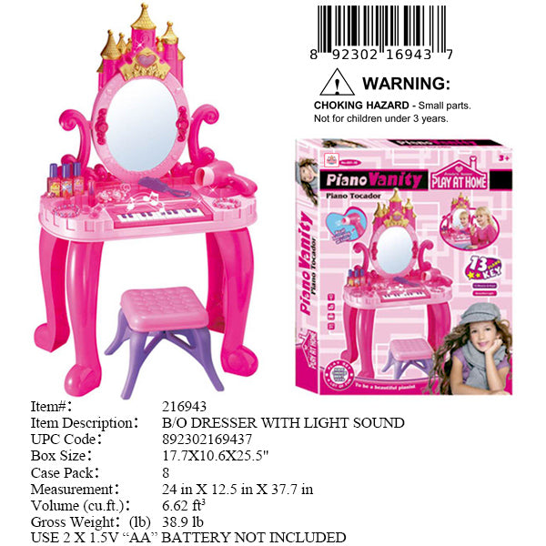 17.7X10.6X25,5"B/O IC DRESSER TABLE SET PBX