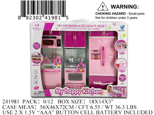 18X14X3"B/O 3PC IC MY HAPPY KITCHEN SET