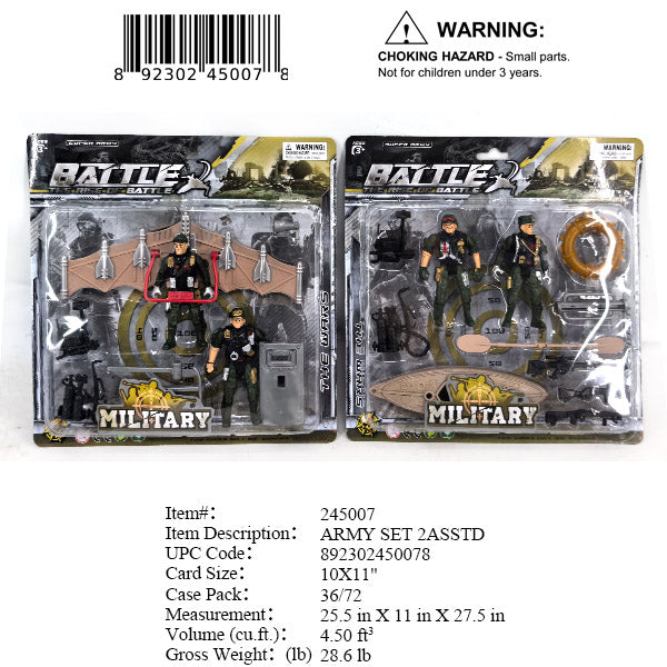 11X10"SOLDIERS ACTION FIG. PLAYSET