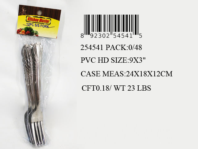 12PC 7" STEEL TABLE FORK