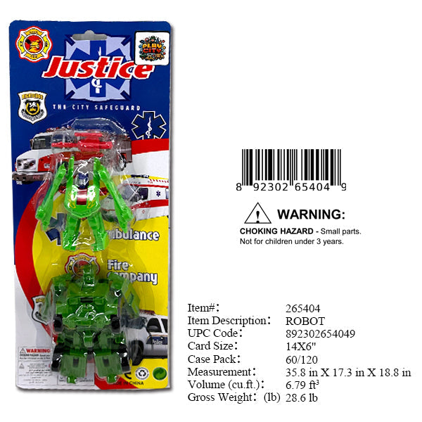 14X6"2PC TRANSFORM ACTION CAR ROBOT