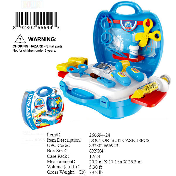9X8X4"DOCTOR PLAY SET+CARRY SUITCASE