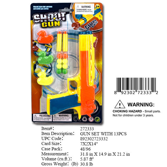 14X7X2"SOFT DART & BALL GUN+DUCKS