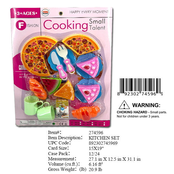 19X15"PIZZA+CAKE+PLAY TEA SET