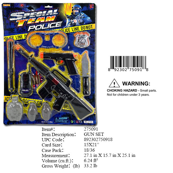 21X15"SPECIAL TEAM  POLICE GUN PLAY SET