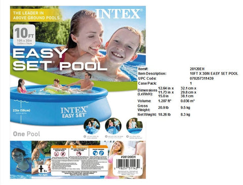 INTEX 10FTX30"EASY SET ABOVE GROUND POOL