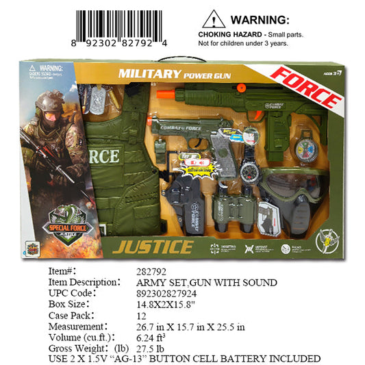 36X15X2"SOLDIER FORCE GUN +VEST PLAY SET OTBX