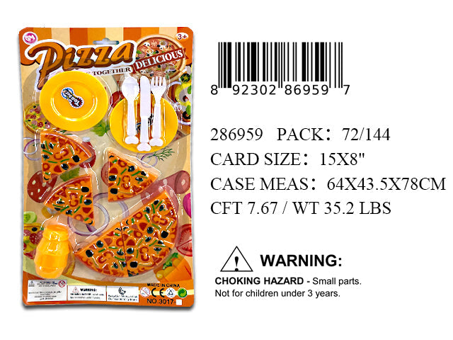 15X8"12PC PIZZA SNACK PLAYSET