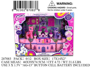 17X14X2"B/O IC PONY & CASTLE PLAY SET WBX