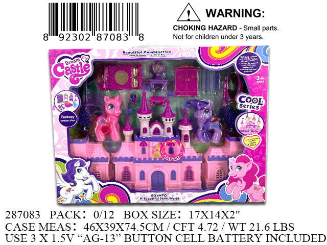 17X14X2"B/O IC PONY & CASTLE PLAY SET WBX