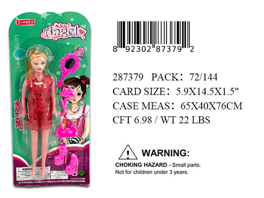 14.5X5.9"11"FASHION DOLL+BEAUTY SET