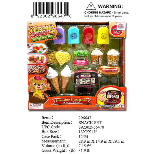 13X13X2"ICECREAM+SNACK CASHIER PLAY SET