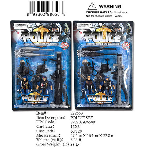 12X8"2PC ACTION POLICE FIG. PLAY SET