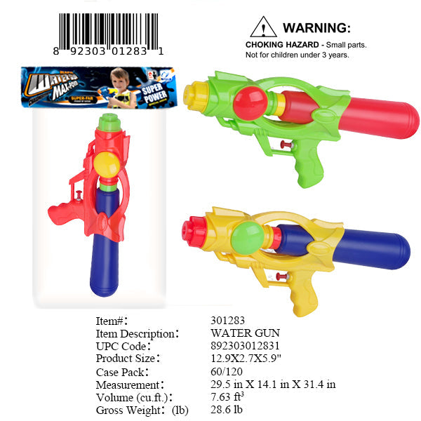 13"WATER SQUIRT GUN 3/A COLS