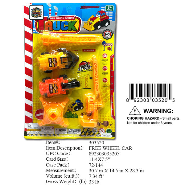 11.4X7.5"F/W TRUCK CONSTRUCTION PLAYSET