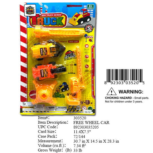 11.4X7.5"F/W TRUCK CONSTRUCTION PLAYSET