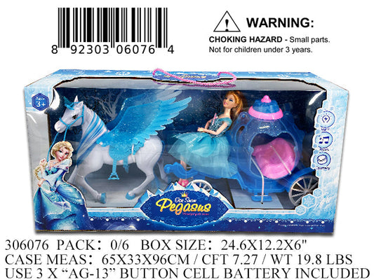 24X12X6"11"BLUE PRINCESS+IC UNICORN WAGON