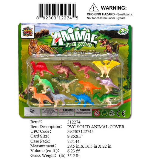 9.8X8.5"12 PCS PVC DINOSAUR FIGURINE