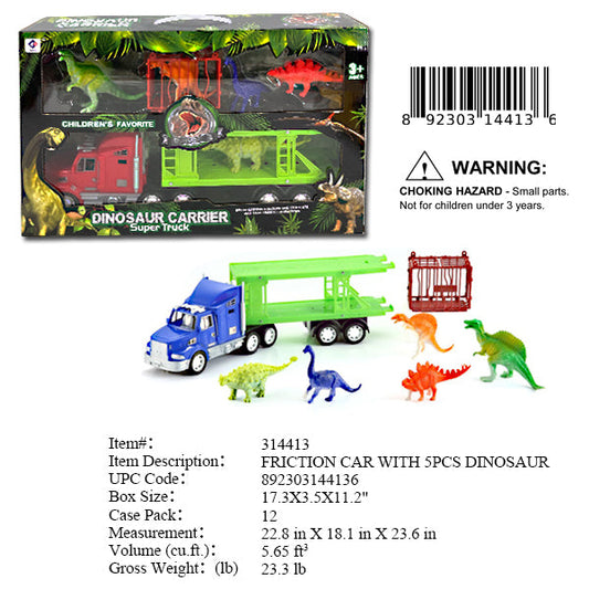 17X11X3.5"TRUCKTRAILER DINOSAUR CARRIER
