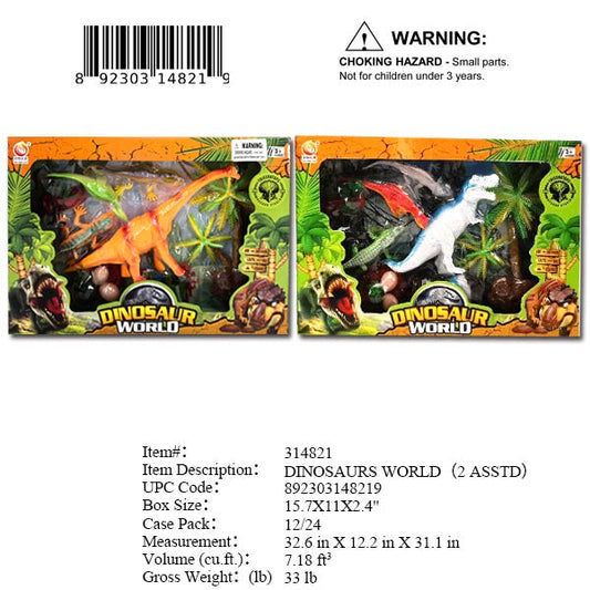 15.7X11X2.4"DINOSAUR WORLD PLAY SET