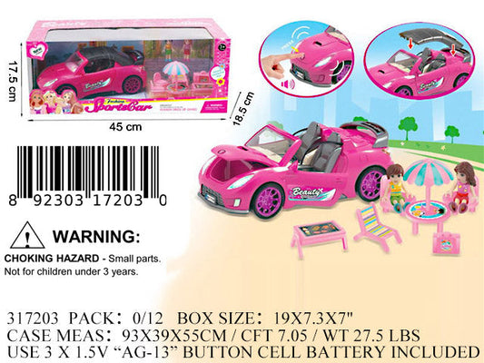 19X7.5X7"IC SPORT CAR MINI FIGURES PLAY SET WBX