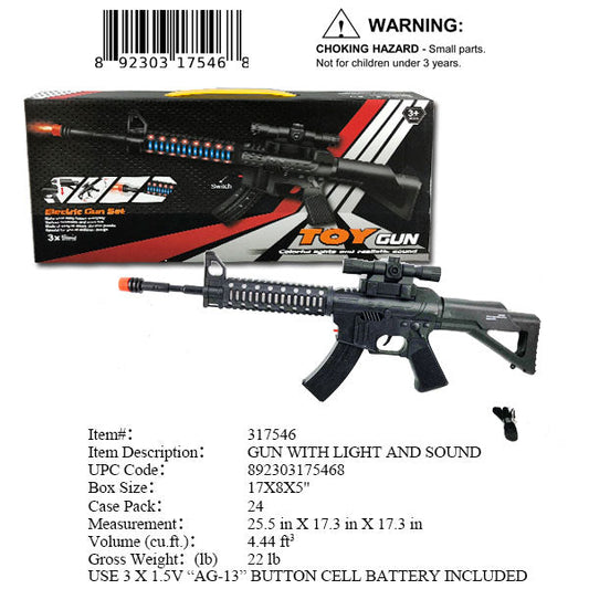17X8X5"B/O IC LITE & SOUND MACHINE GUN