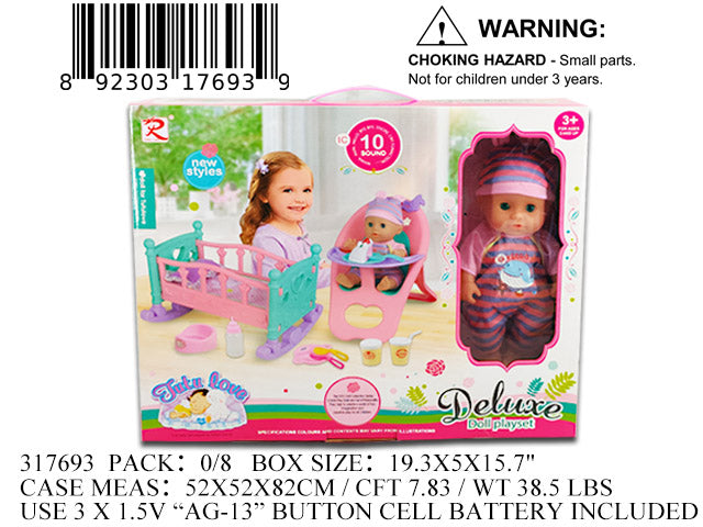 19.3X15.7X5"12"IC BABY DOLL DELUXE PLAY SET WBX