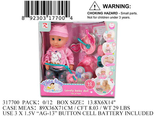 13.8X6X14"14"IC BABY DOLL PLAY SET WBX