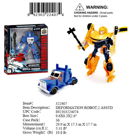 9.6X8.3X2.6"DEFORMATION TRUCK ROBOT 2/A