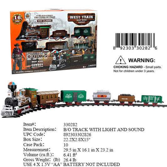 22.2X2.8X15"B/O IC  WESTERN RAILWAY TRAIN SET