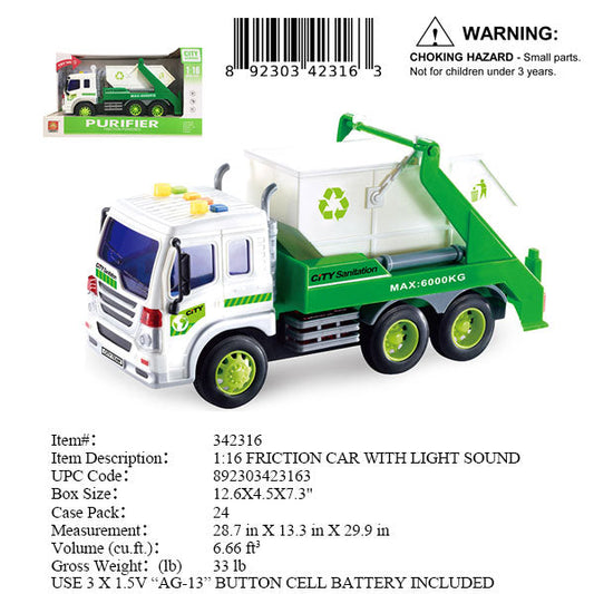 12.6X4.5X7.3"F/P CITY DUMP TRUCK