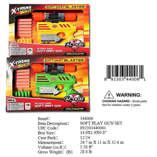 14.9X9.8X1.9" SOFT FOAM DART GUN PLAYSET