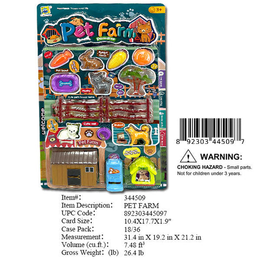 10.4X17.7X1.9"MINI PET FARM PLAY SET