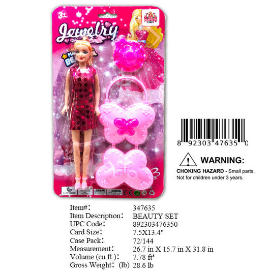 7.5X13.4"11"FASHION DOLL & BEAUTY SET