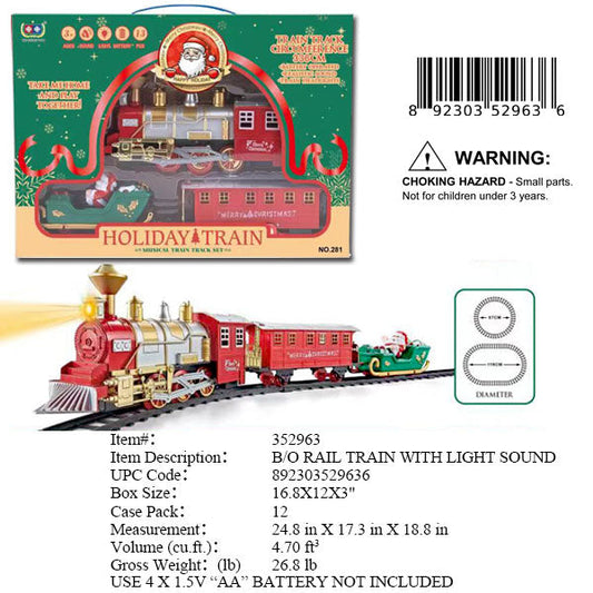 16.8X12X3"B/O IC X'MAS TRAIN SET WBX
