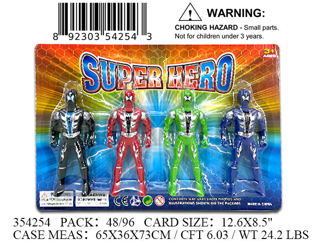 12.6X8.5"4PC ACTION SUPER HERO FIGURE