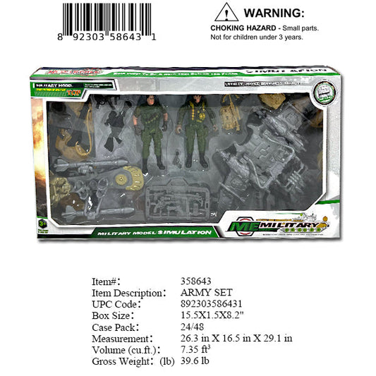 15.5X1.5X8.2"MILITARY SOLDIER FIG. PLAYSET