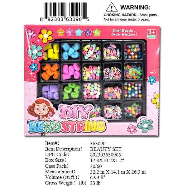 12.8X10.2X1.2"DIY BEADS BEAUTY JEWELRY SET WBX