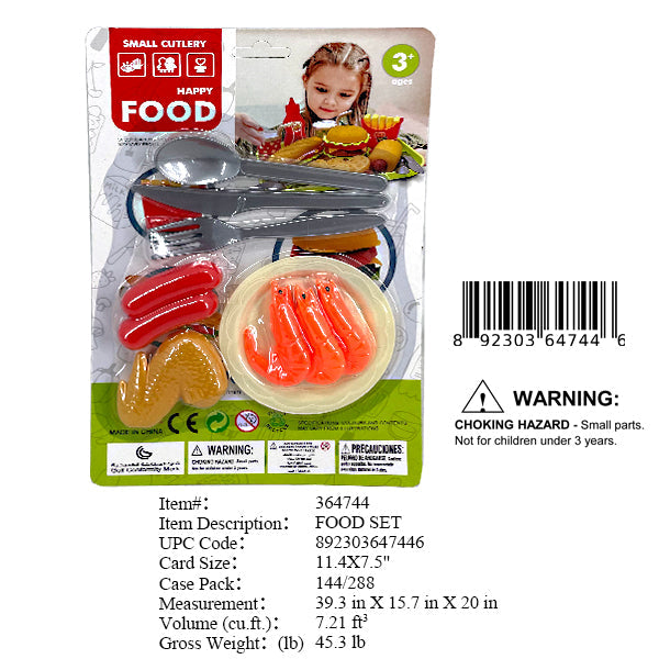11.4X7.5"TEA TIME PLAY FOOD SET