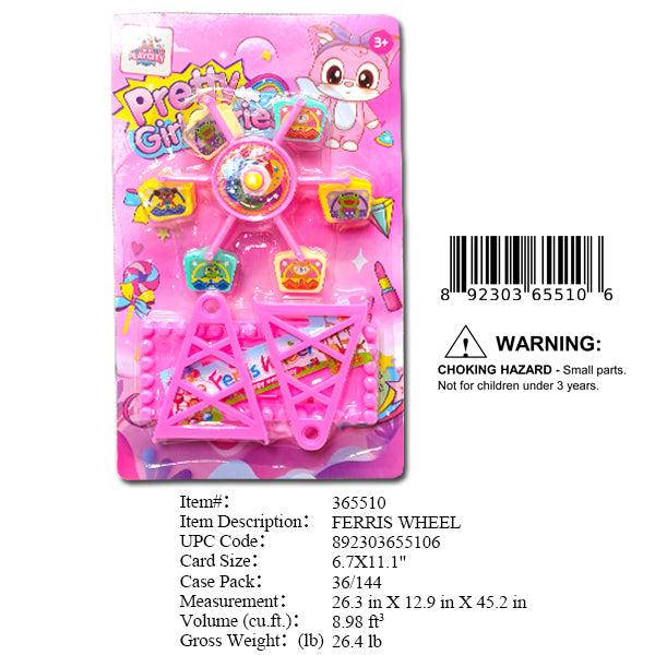 6.7X11.1"PRETTY GIRLS FERRIS WHEEL PLAY SET