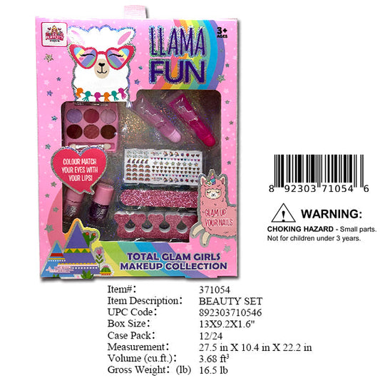 13X9.2X1.6"LLAMA FUN MAKE UP SET