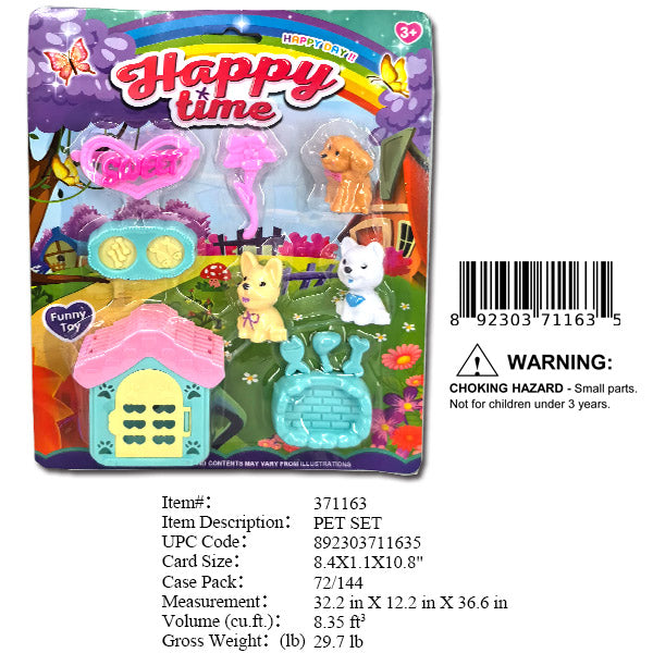 8.4X1.1X10.8"HAPPY TIME MINI PET PLAY SET