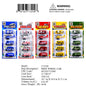 12.2X4.92"5PC F/W CAR & TRUCKS 5/A MIX