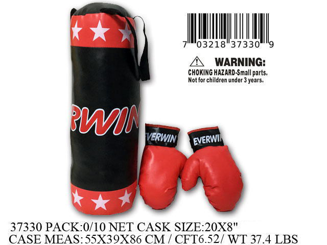 20"3PC BOXING SET EVERWIN BLK+RED