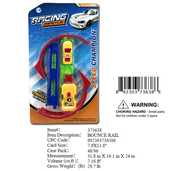 7.9X13.8"PUSHNGO SPORT CAR+RAIL TRACK